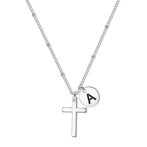 KISSFAITH-Be Strong and Courageous Personalized Cross Necklace