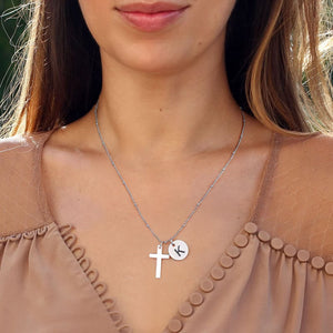 KISSFAITH-Be Strong and Courageous Personalized Cross Necklace