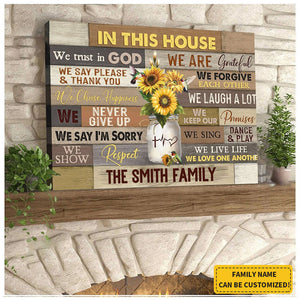 In This House We Trust In God Canvas Prints, Family Gift