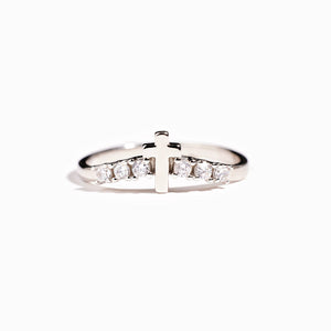 KISSFAITH-Storms Of Life Cross Arch Ring,Christian Gift