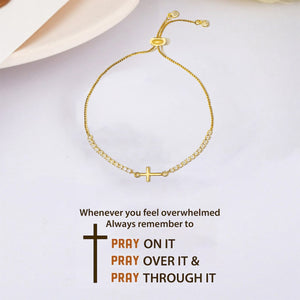 KISSFAITH-Pray Through It Cross Tennis Bracelet