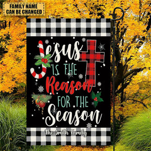 Jesus is The Reason for The Season -Personalized Christ Cross  Flag