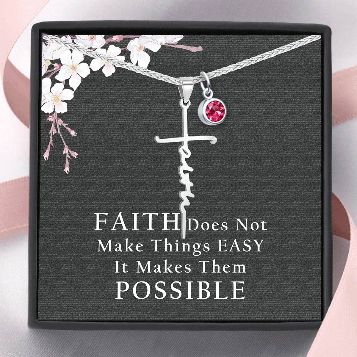 KISSFAITH-Personalized Faith Cross Necklace For Women