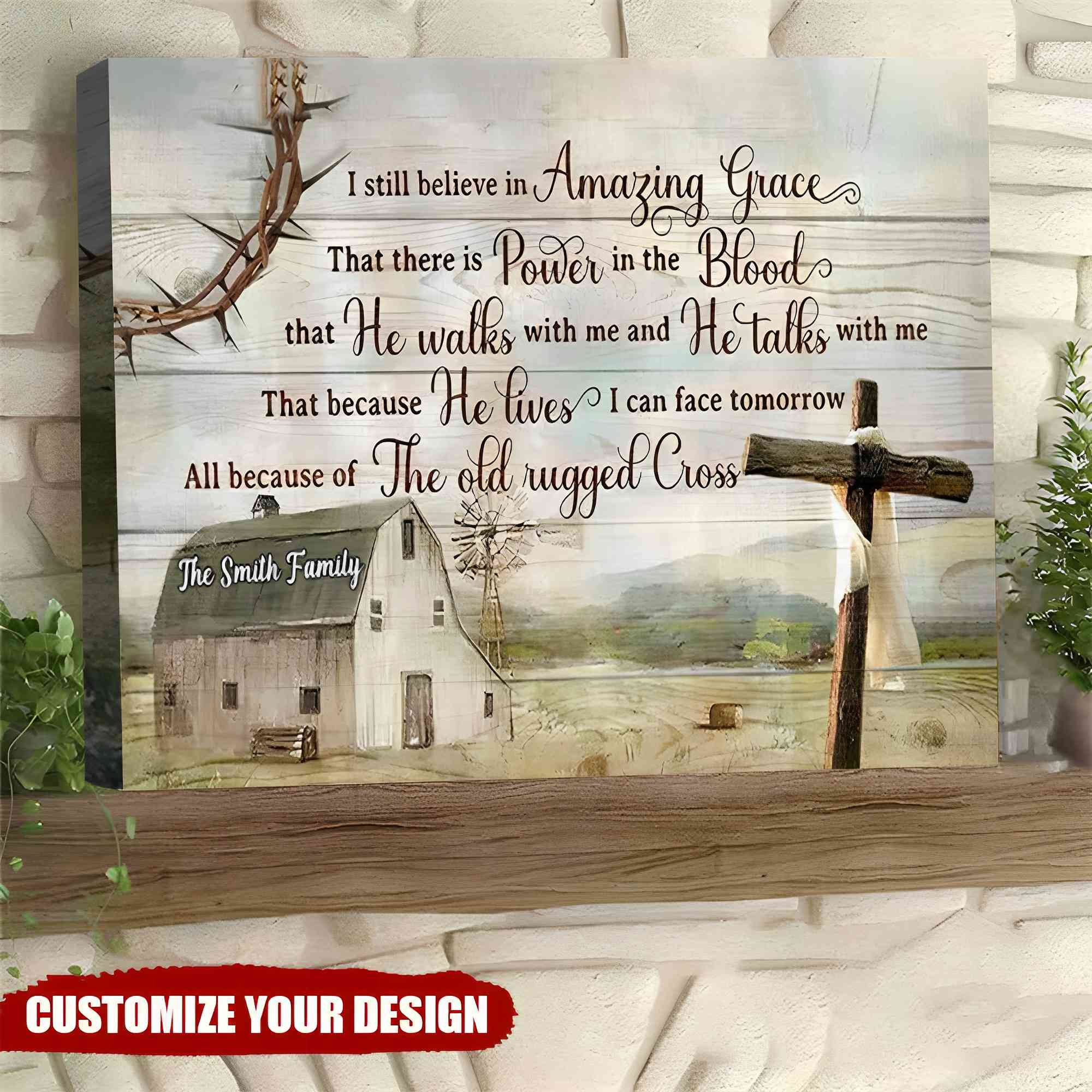 KISSFAITH-I Still Believe In Amazing Grace Personalized Christian Wall Art Canvas