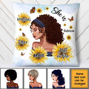 She Is Strong Personalized Gift For Woman Pillow