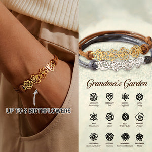 Personalized Grandma Mom 1-8 Family Birthflowers Bracelet