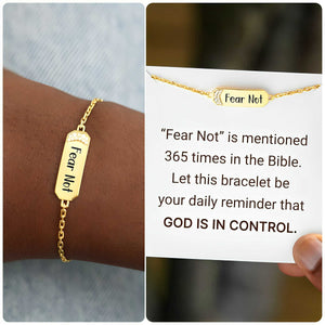 KISSFAITH-Fear Not Gleam Bar Bracelet Bracelet - God Is In Control Prayer Bracelet for Women