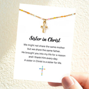 KISSFAITH-To My Sister In Christ Cross Necklace