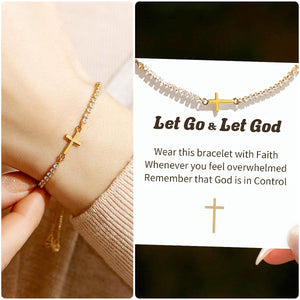 KISSFAITH-Let Go & Let God Cross Tennis Bracelet