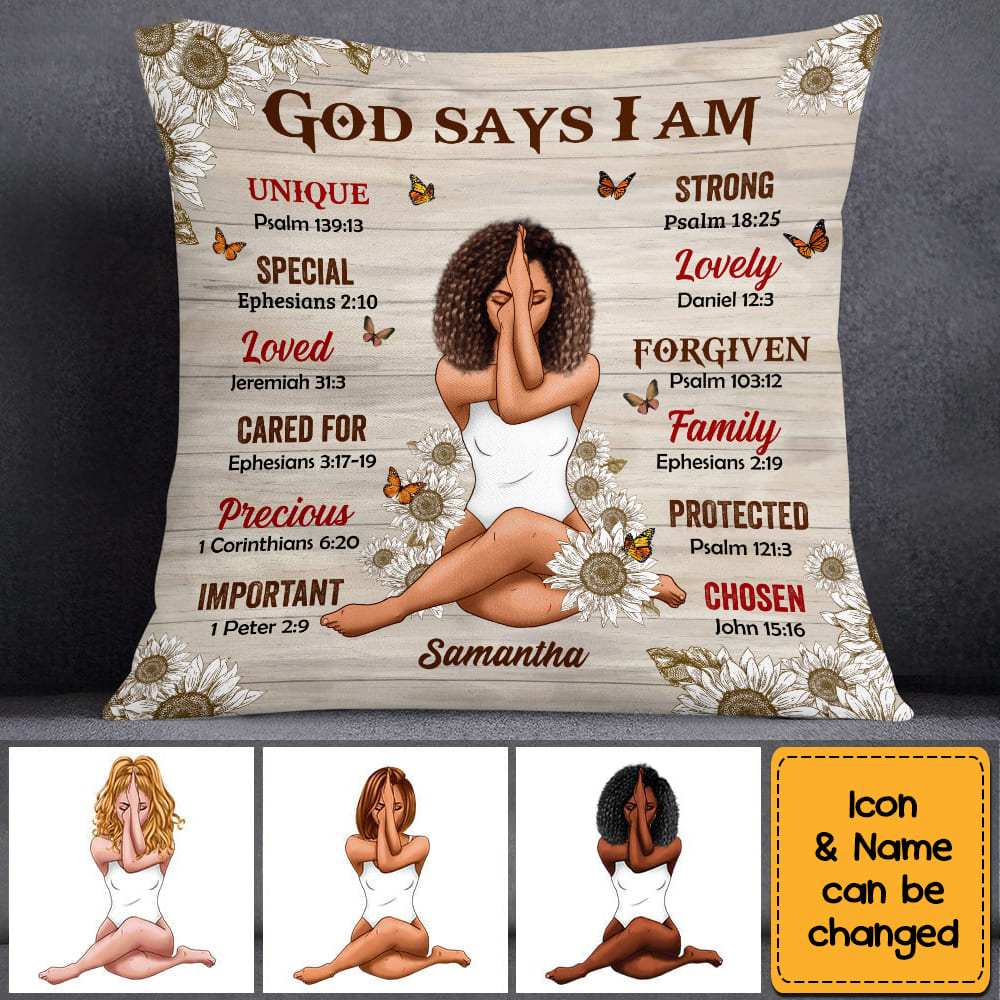 God Says I Am Sunflowers Pillowcase