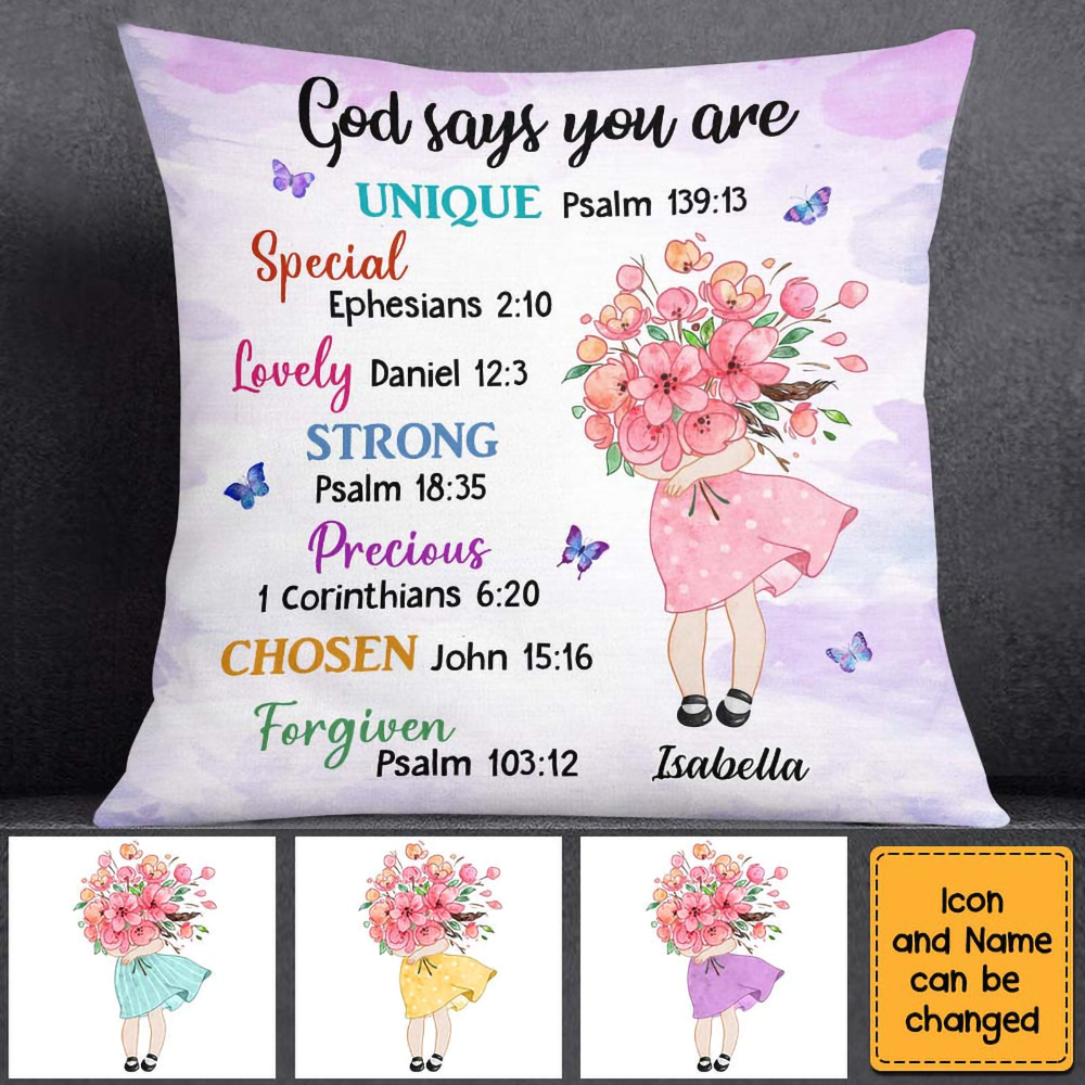 Gift for Granddaughter Daughter God Says You Are Hugging Flowers Pillowcase