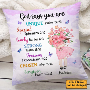 Gift for Granddaughter Daughter God Says You Are Hugging Flowers Pillowcase