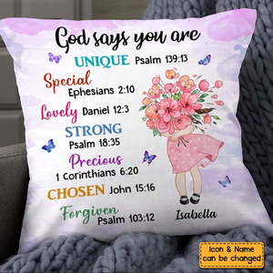 Gift for Granddaughter Daughter God Says You Are Hugging Flowers Pillowcase