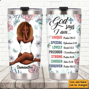 God Says Floral Steel Tumbler