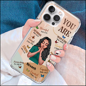 You Are Beautiful Strong Always Loved Affirmations Personalized Clear Phone