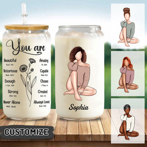 KISSFAITH-You Are Christian Gifts Personalized Clear Glass Cup