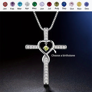 KISSFAITH-To My Sisters in Christ Birthstone Cross Necklace