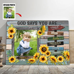 Personalized Canvas Prints Custom Photo,  Gift For Daughter, God Says You Are...