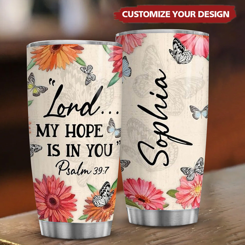 Personalized Bible Tumbler Flowers Custom Name Christian Art Gifts