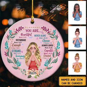 Personalized God Says You Are Circle Ceramic Ornament