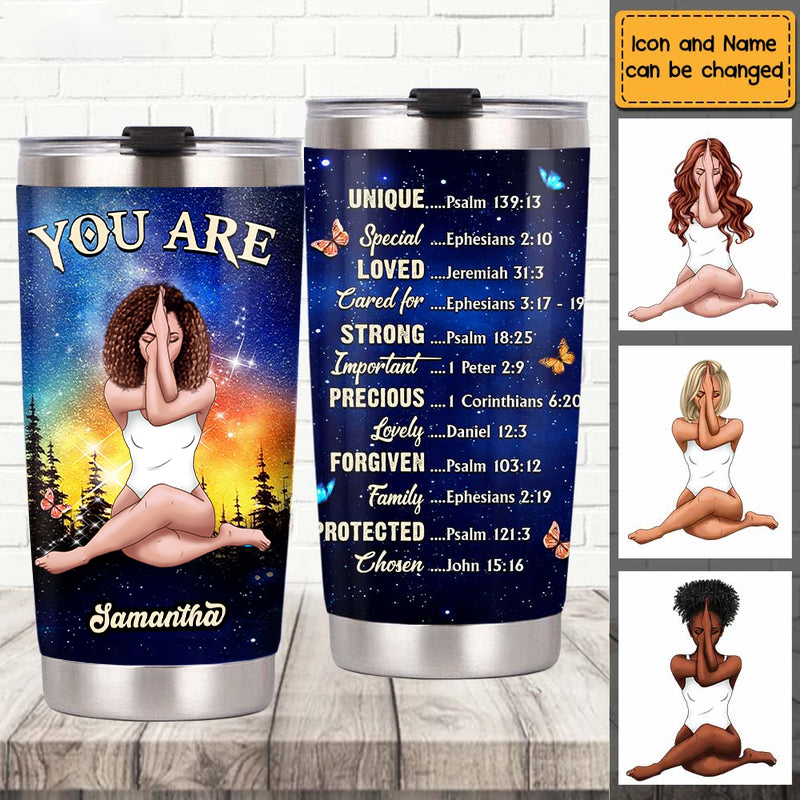 Personalized You Are Bible Verses Steel Tumbler