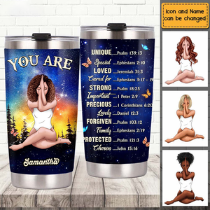 Personalized You Are Bible Verses Steel Tumbler