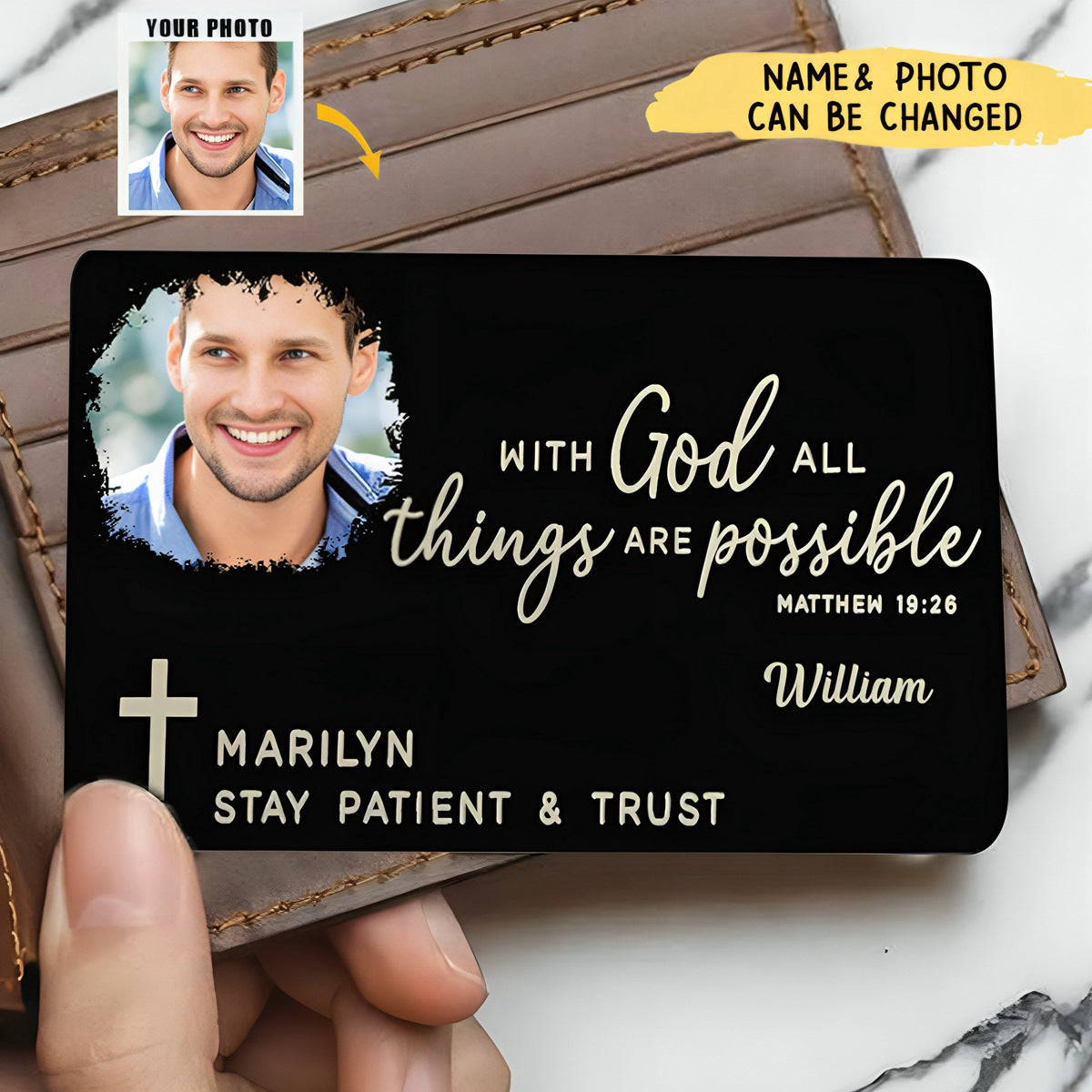 KISSFAITH-Custom Inspiring Faith Personalized Metal Wallet Card