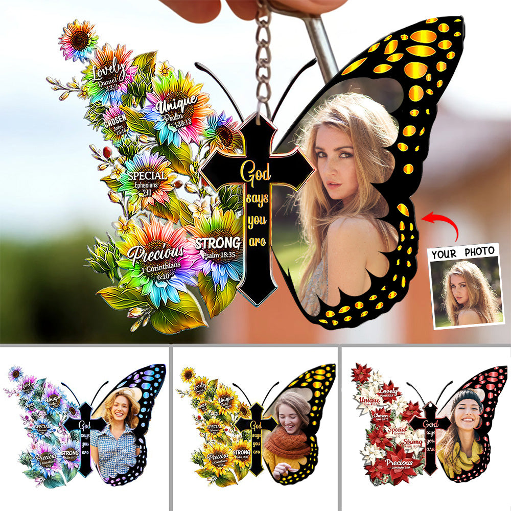 Personalized Butterfly God Says You Are Keychain