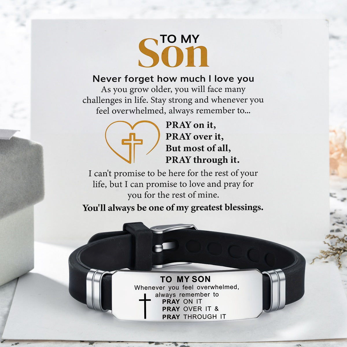 KISSFAITH-To My Son Pray On It Adjustable Bracelet