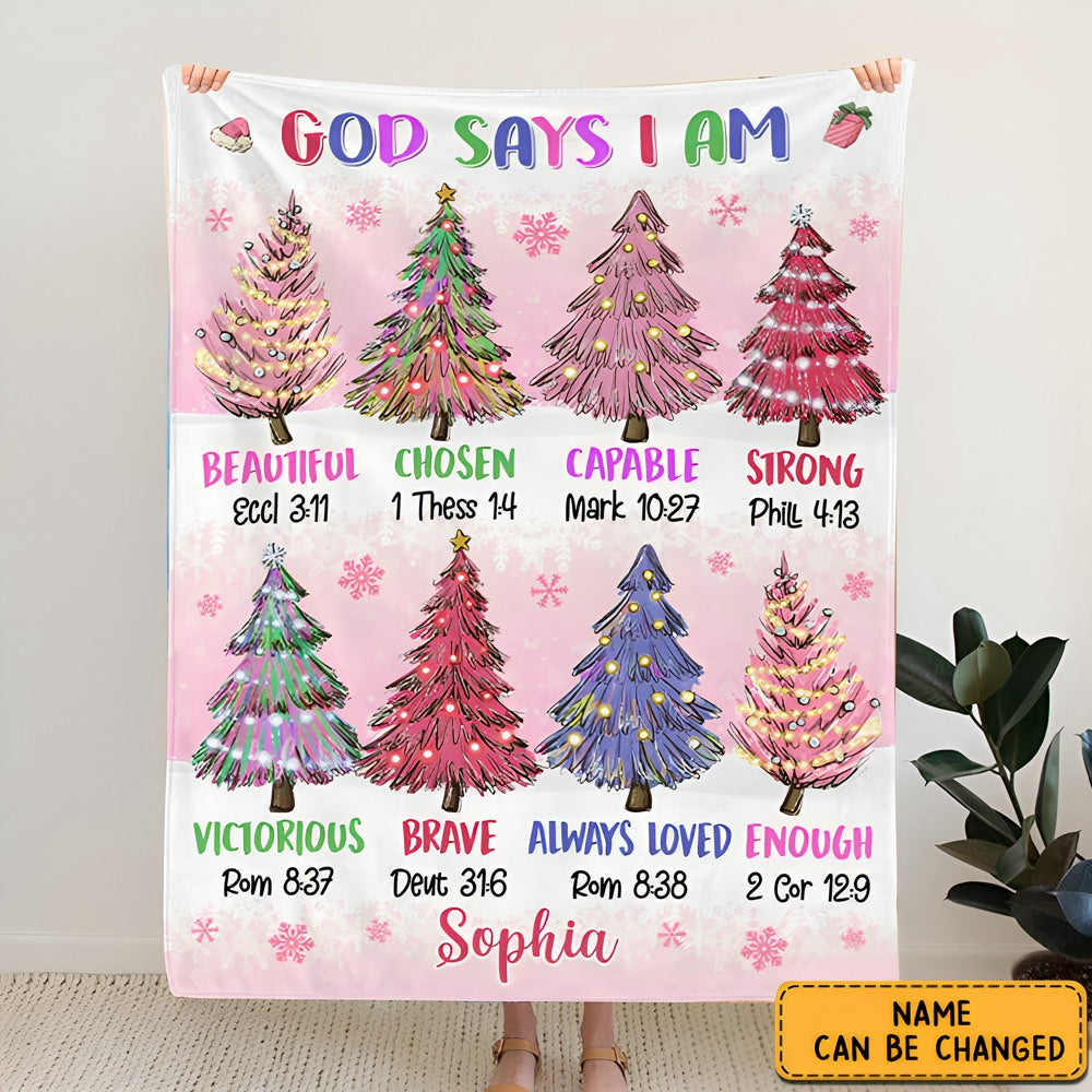 Personalized Gift For Granddaughter God Says I Am Blanket