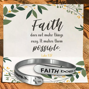 KISSFAITH-Adjustable Christian Cuff Bracelet-Luke 1:37-Inspirational gift