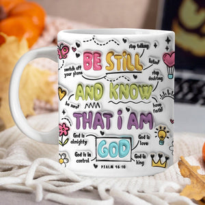 KISSFAITH-Christian Gift- Be Still And Know Inflated Mug