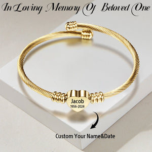 Personalized Name&Date Memorial Bracelet - Gift For Christmas