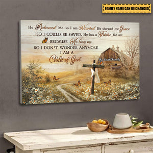 Jesus Old Cross He Redeemed Me - Personalized Christian Canvas