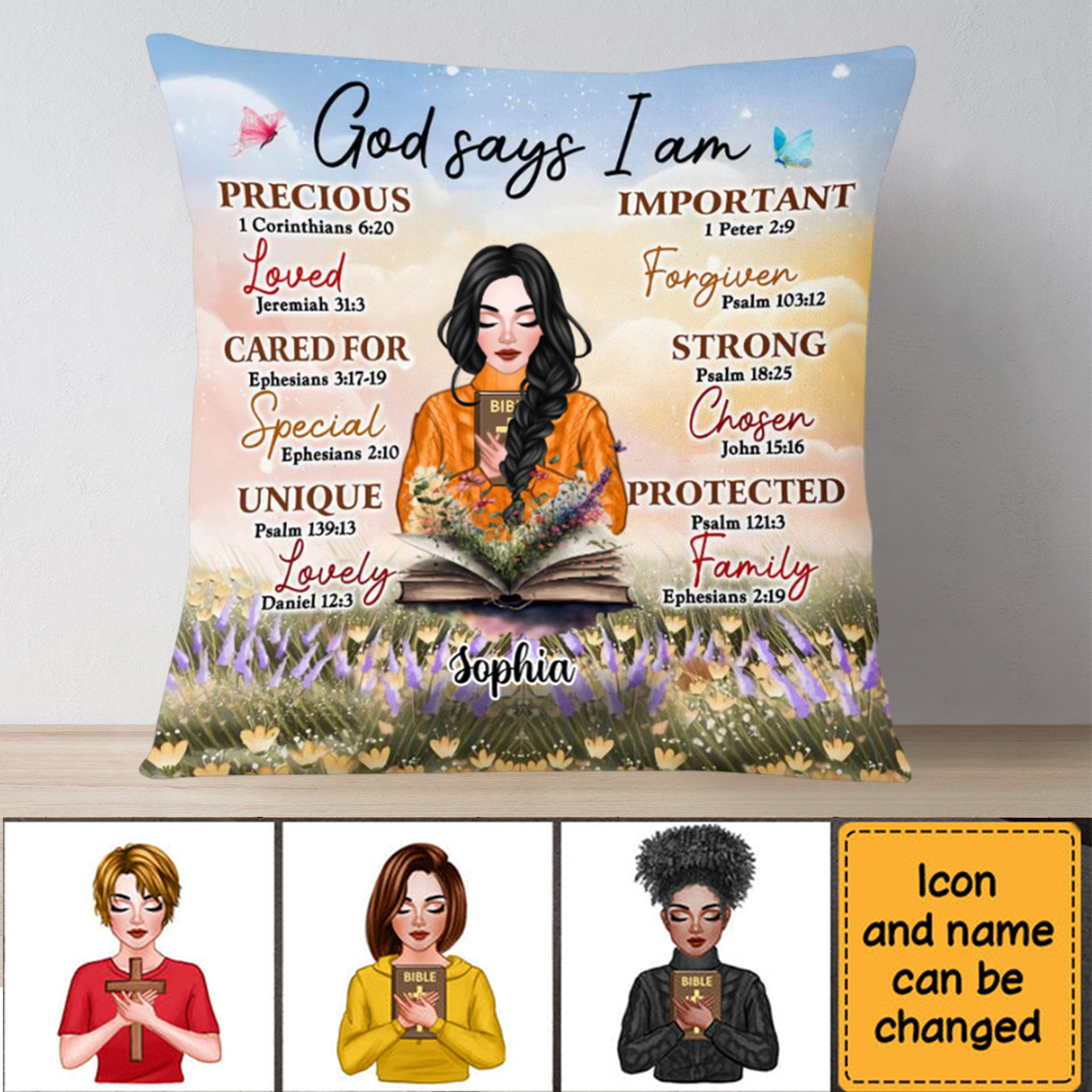 Gift For Daughter God Says I Am Bible Verses Pillowcase