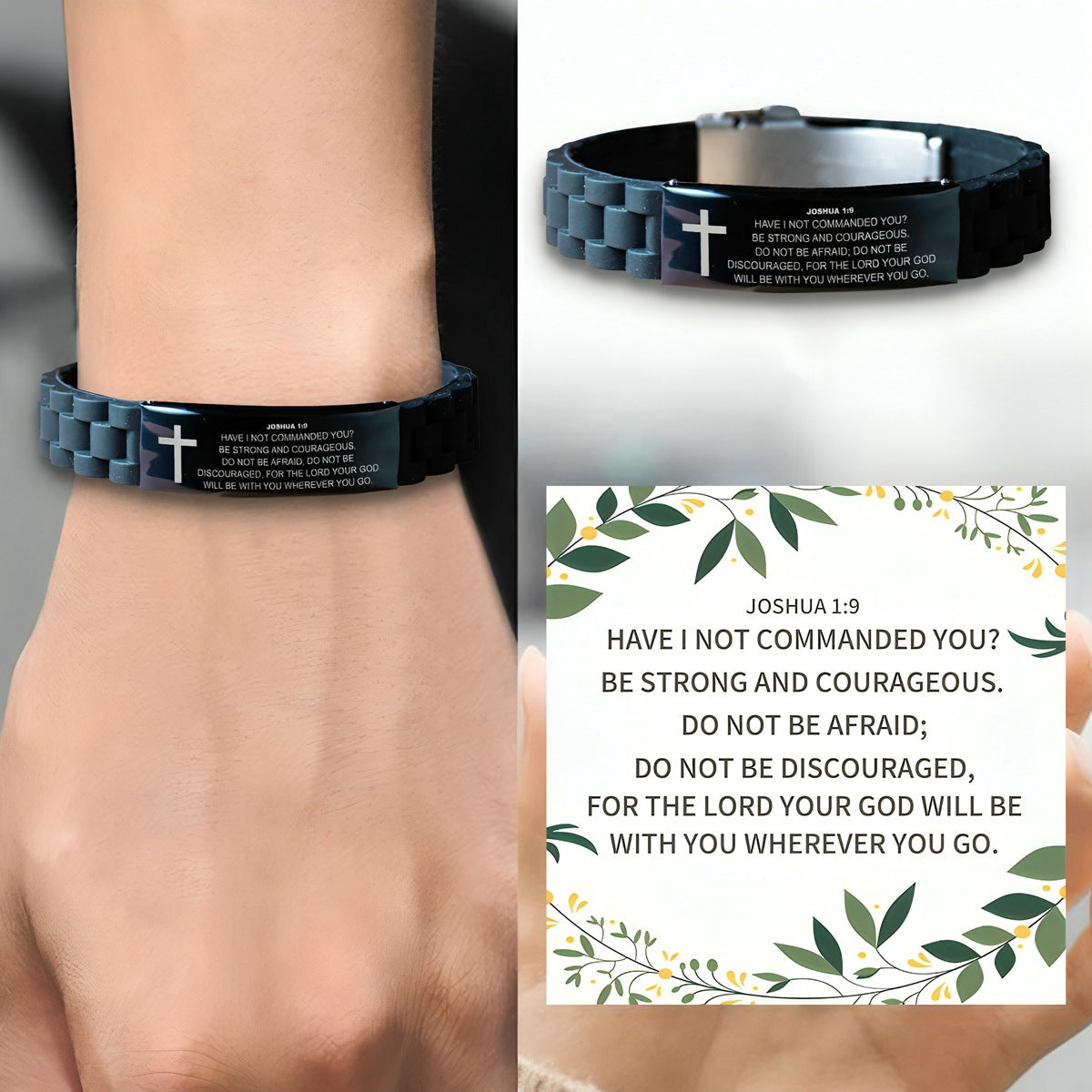 KISSFAITH-Joshua 1:9  Bracelet-Be Strong And Courageous