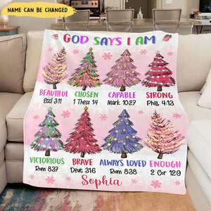 Personalized Gift For Granddaughter God Says I Am Blanket