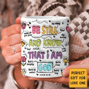 KISSFAITH-Christian Gift- Be Still And Know Inflated Mug