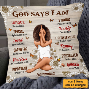 God Says I Am Sunflowers Pillowcase