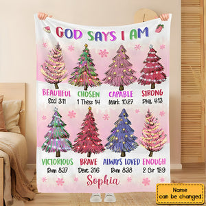 Personalized Gift For Granddaughter God Says I Am Blanket