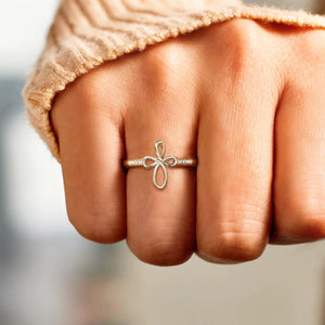 KISSFAITH-Godmother & Goddaughter Infinity Cross Ring