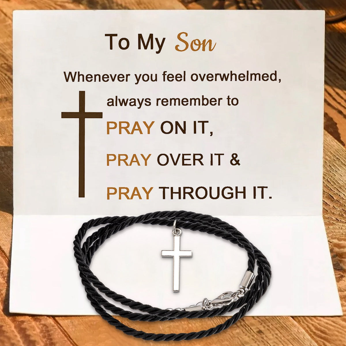 KISSFAITH-To My Son Cross Bracelet