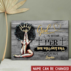 God Is Within Her She Will Not Fall Personalized Canvas