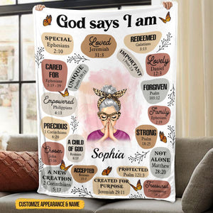 God Says I Am - Personalized Blanket