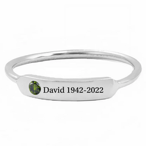 Personalized Birthstone Name Memorial Ring