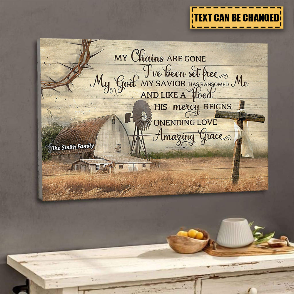 Personalized My Chains Are Gone I've Been Set Free Canvas Wall Art