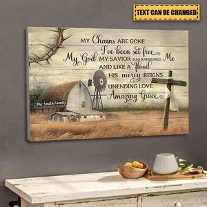Personalized My Chains Are Gone I've Been Set Free Canvas Wall Art