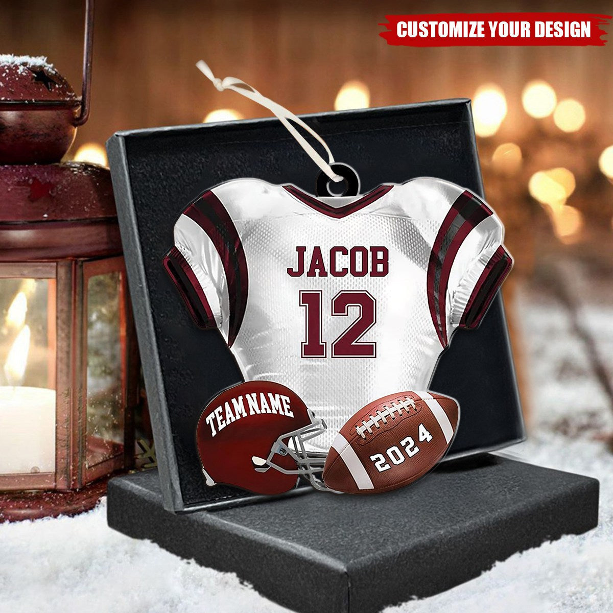 Personalized Football Acrylic Ornament, Gift for Football Fans Football, Gift for Football Player