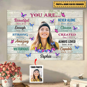 Upload Photo - Personalized You Are Bible Verses Canvas