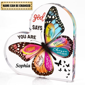 Faith Butterflies For Friends -Personalized Christian Acrylic Plaque Gift